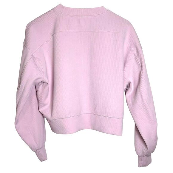 Lululemon Ribbed Softstreme Perfectly Oversized Cropped Crew *Meadowsweet Pink - Picture 4 of 8